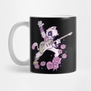 Pastel Goth Kawaii Heavy Metal Cat Guitarist Guitar Playing Mug